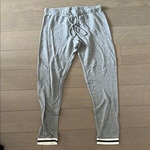 Monroe Lightweight Gray Jogger Pants with Striped Cuffs